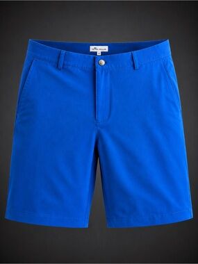Peter Millar Electric Blue Flat-Front Performance Shorts size 35